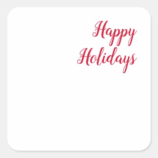 Sticker Carré Happy holidays christmas handwriting red white (Devant)