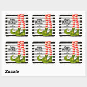 Sticker Carré Happy Holidays Elf Legs  (Feuille)