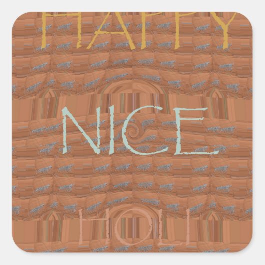 Sticker Carré Happy Holidays Zebra Art Print (Devant)