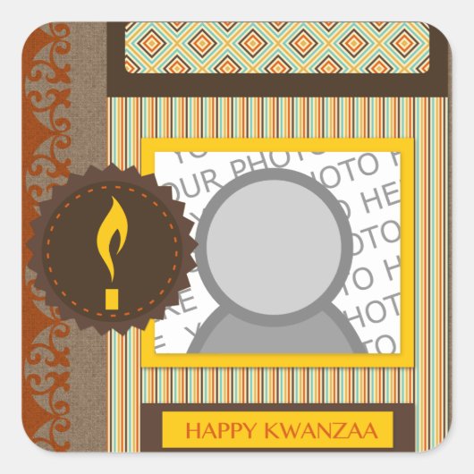 Sticker Carré happy kwanzaa (scrapbook) (Devant)