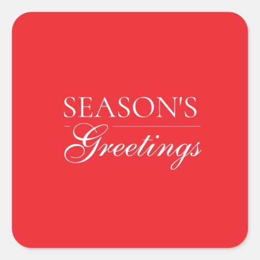 Sticker Carré Happy New Year Merry Christmas Holiday Season Card (Devant)
