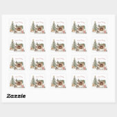 Sticker Carré Happy Pawlidays Chien Design - Australian Shepherd (Feuille)