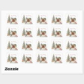Sticker Carré Happy Pawlidays Chien Design - Shih Tzu (Feuille)