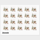 Sticker Carré Happy Pawlidays Chig Design - Labrador Retriever (Feuille)