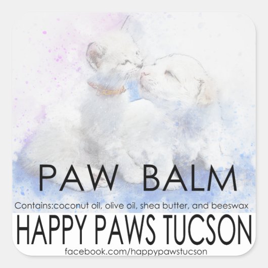 Sticker Carré Happy Paws Carré (Devant)