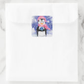 Sticker Carré Happy Penguin - Noël - (Sac)