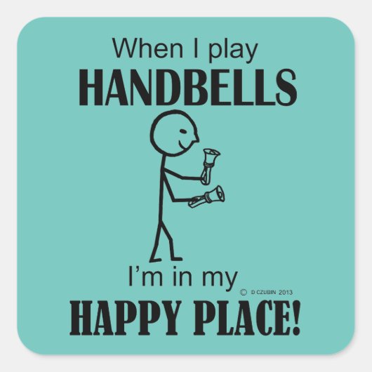Sticker Carré Happy Place Handbells (Devant)