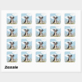 Sticker Carré Happy Pup (Feuille)
