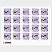 Sticker Carré HAPPY PURIM en violet (Feuille)