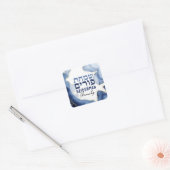 Sticker Carré Happy Purim - Mishloach Manot Hébreu Purim Sameach (Enveloppe)