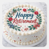 Sticker Carré Happy  Retirement  (Devant)
