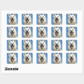 Sticker Carré Happy Swiss Shepherd dog (Feuille)