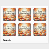Sticker Carré Happy Thanksgiving (Feuille)