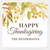 Sticker Carré Happy Thanksgiving (Devant)