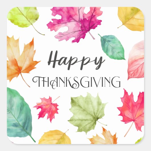 Sticker Carré Happy Thanksgiving (Devant)