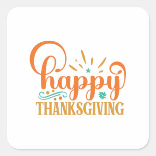 Sticker Carré Happy Thanksgiving
