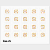 Sticker Carré Happy Thanksgiving (Feuille)