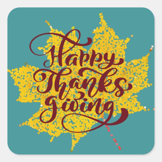 Sticker Carré Happy Thanksgiving (Devant)
