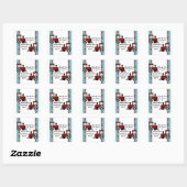 Sticker Carré Happy Tracks/ Rouge (Feuille)