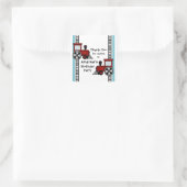 Sticker Carré Happy Tracks/ Rouge (Sac)