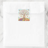 Sticker Carré Happy Tu B'Shevat – Colorful Blossom & Fruit (Sac)