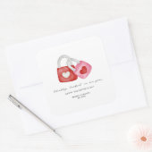 Sticker Carré Happy Valentine's Day Cute Fun Locks Hearts Custom (Enveloppe)