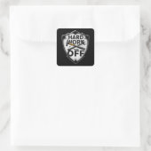Sticker Carré Hard Work Pays Off Shield Worker Design (Sac)