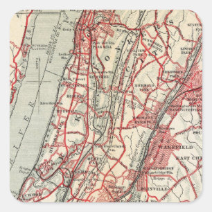 Sticker Carré Harlem, Yonkers, manoir de Pelham, New York