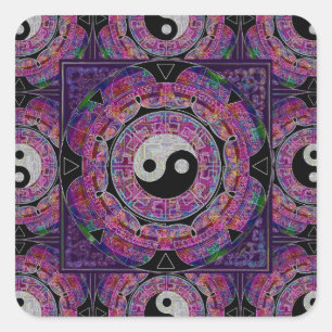 Sticker Carré Harmonie et équilibre Purple Mandala