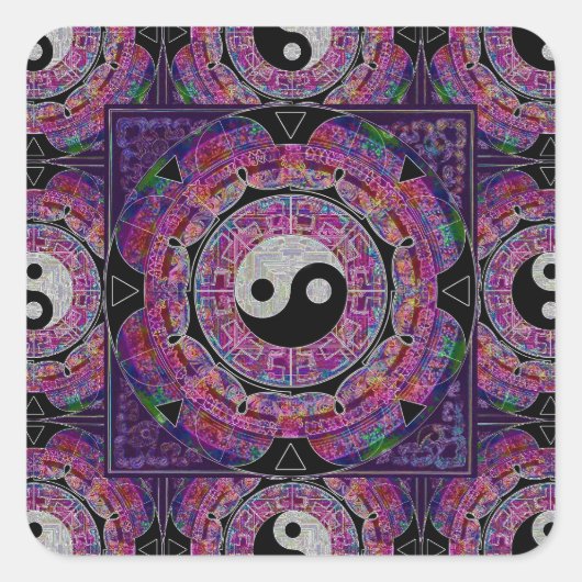 Sticker Carré Harmonie et équilibre Purple Mandala (Devant)