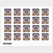 Sticker Carré Harmonie galactique (Feuille)