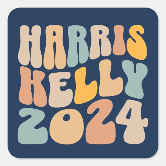 Sticker Carré Harris Kelly 2024 Wavy Boho tendance (Devant)