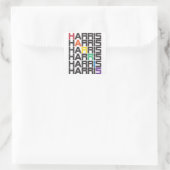 Sticker Carré HARRIS plume de texte arc-en-ciel (Sac)