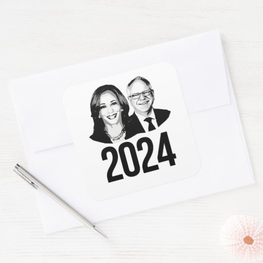Sticker Carré Harris Walz 2024 (Enveloppe)