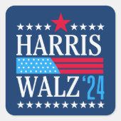 Sticker Carré Harris Walz 2024 (Devant)