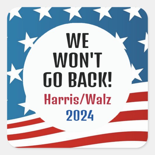 Sticker Carré Harris/Walz 2024 Design (Devant)