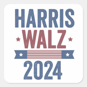 Sticker Carré Harris Walz 2024 Election Kamala Tim Waltz America