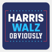 Sticker Carré Harris Walz 2024 Évidemment (Devant)