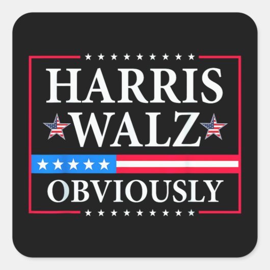 Sticker Carré Harris Walz 2024 Évidemment | Tim Walz (Devant)