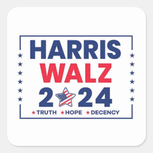 Sticker Carré Harris Walz 2024   Harris Walz