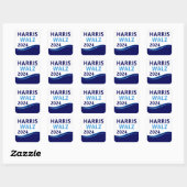 Sticker Carré Harris Walz 2024 pour le président Blue Wave (Feuille)
