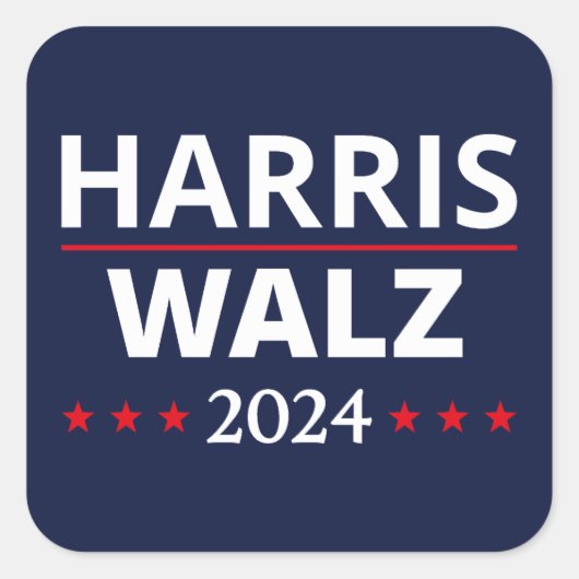 Sticker Carré Harris Walz Election 2024 III (Devant)