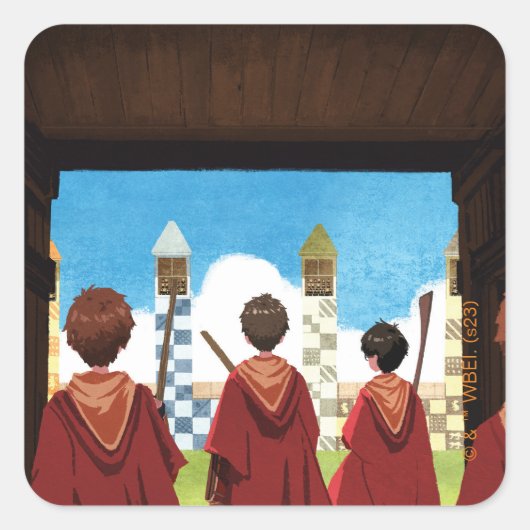 Sticker Carré HARRY POTTER™ & GRYFFINDOR™ QUIDDITCH™ Team (Devant)