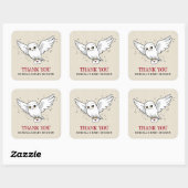 Sticker Carré Harry Potter | Hedwig Baby shower Carré Merci (Feuille)