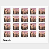 Sticker Carré HARRY POTTER™ Hermione & Ron HOGWARTS™ Scène d'ani (Feuille)