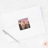 Sticker Carré HARRY POTTER™ Hermione & Ron HOGWARTS™ Scène d'ani (Enveloppe)