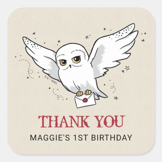 Sticker Carré Harry Potter | Livraison spéciale d'anniversaire d (Devant)