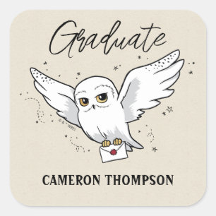 Sticker Carré Harry Potter Remise de diplôme d'Hedwig