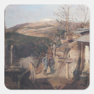 Sticker Carré Hartmanswillerkopf, Vue de Roche-Sermet, 1915