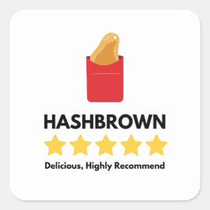 Sticker Carré hash brun fast food amant de pommes de terre